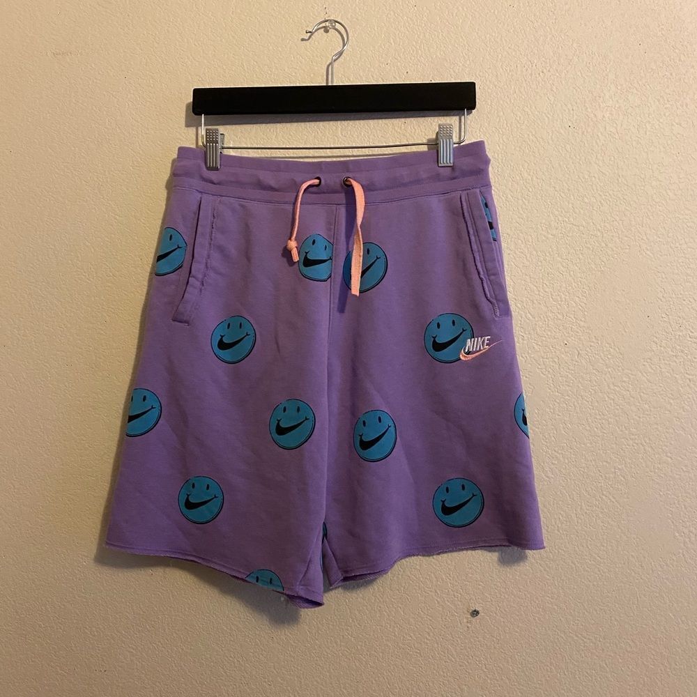 RARE Have a Nike Day Nike Blue and Purple Smiley Sweat Shorts